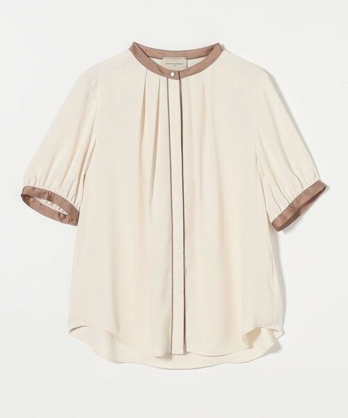 UNITED ARROWS/ユナイテッドアローズ バイカラーパイピング ショートスリーブ ブラウス NATURAL FREE UNITED ARROWS/ユナイテッドアローズ バイカラーパイピング ショートスリーブ ブラウス NATURAL FREE