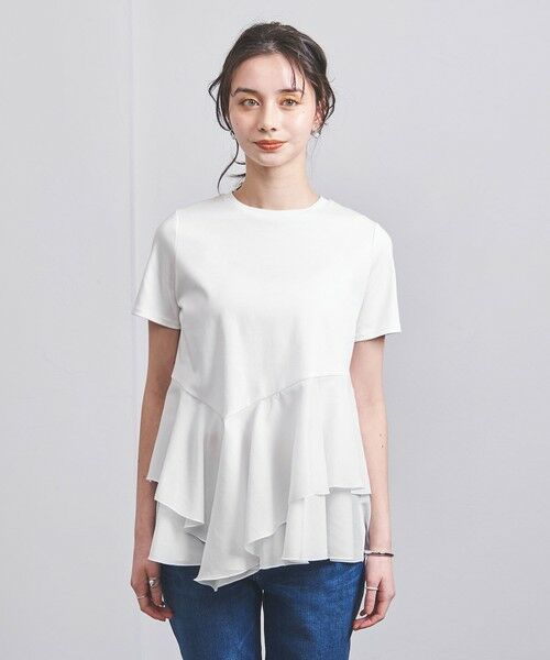 UNITED ARROWS / ユナイテッドアローズ カットソー | イレギュラーティアード コンビ Tシャツ | 詳細1