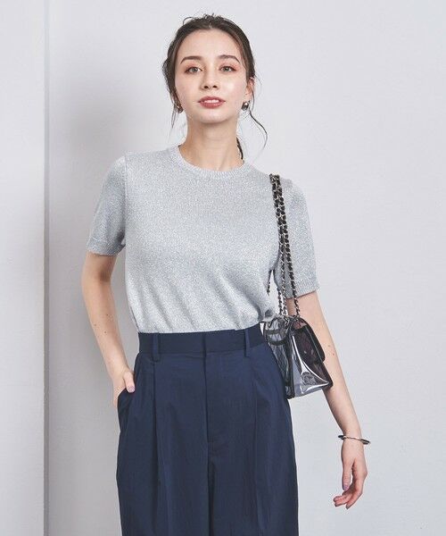 UNITED ARROWS / ユナイテッドアローズ ニット・セーター | ラメ ショートスリーブ ニット | 詳細1