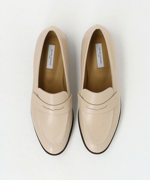 UNITED ARROWS / ユナイテッドアローズ フラットシューズ | レザー コインローファー（BEIGE）