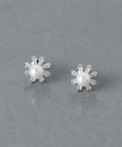 イミテーションパール  RADIALLY/CZ ピアス