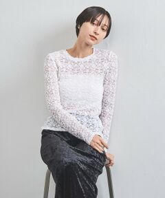 レース ジャージー ロングスリーブ プルオーバー