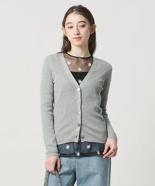 UNITED ARROWS / ユナイテッドアローズ カーディガン・ボレロ | シルクリブ Vネック カーディガン | 詳細11