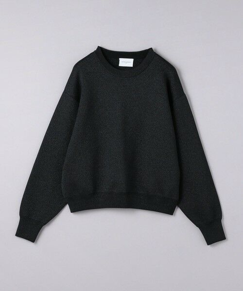 UNITED ARROWS / ユナイテッドアローズ ニット・セーター | ラメ クルーネック スウェット ニット BLACK | 詳細7