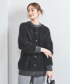 フォックス カシミヤ ダブルフェイス ニットブルゾン BLACK