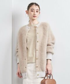 フォックス カシミヤ ダブルフェイス ミドルカーディガン BEIGE