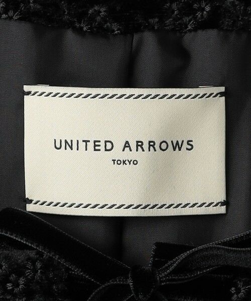 UNITED ARROWS / ユナイテッドアローズ ノーカラージャケット | ベルベット エンブロイダリーフラワーリボン ジャケット | 詳細14