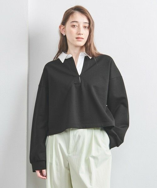 UNITED ARROWS/ユナイテッドアローズ ウラケ ポロカラー カットソー BLACK FREE UNITED ARROWS/ユナイテッドアローズ ウラケ ポロカラー カットソー BLACK FREE