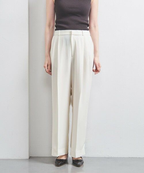 UNITED ARROWS / ユナイテッドアローズ スラックス・ドレスパンツ | 2タック ワイドパンツ WHITE | 詳細3