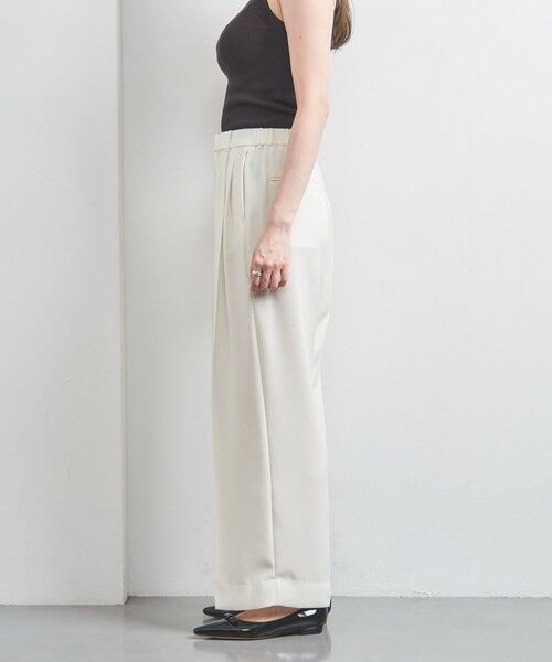 UNITED ARROWS / ユナイテッドアローズ スラックス・ドレスパンツ | 2タック ワイドパンツ WHITE | 詳細4