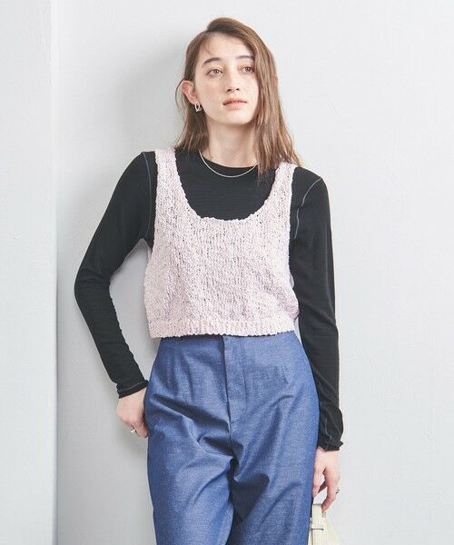 UNITED ARROWS/ユナイテッドアローズ カラーミックス ニットビスチェ LT. PINK FREE UNITED ARROWS/ユナイテッドアローズ カラーミックス ニットビスチェ LT. PINK FREE