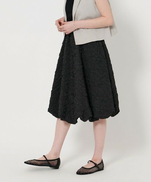 UNITED ARROWS/ユナイテッドアローズ フクレジャカード バルーン ミディスカート BLACK FREE UNITED ARROWS/ユナイテッドアローズ フクレジャカード バルーン ミディスカート BLACK FREE