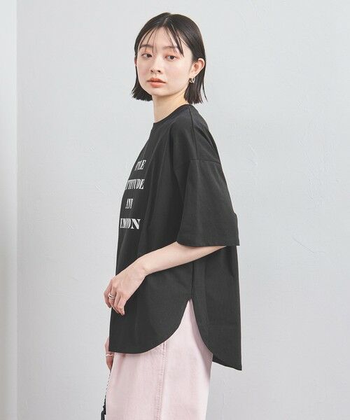 UNITED ARROWS/ユナイテッドアローズ <SACRA>メッセージプリント Tシャツ BLACK FREE(38) UNITED ARROWS/ユナイテッドアローズ <SACRA>メッセージプリント Tシャツ BLACK FREE(38)