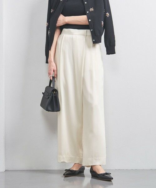 UNITED ARROWS/ユナイテッドアローズ サテンラップ ワイドパンツ OFF WHITE XS(34) UNITED ARROWS/ユナイテッドアローズ サテンラップ ワイドパンツ OFF WHITE XS(34)