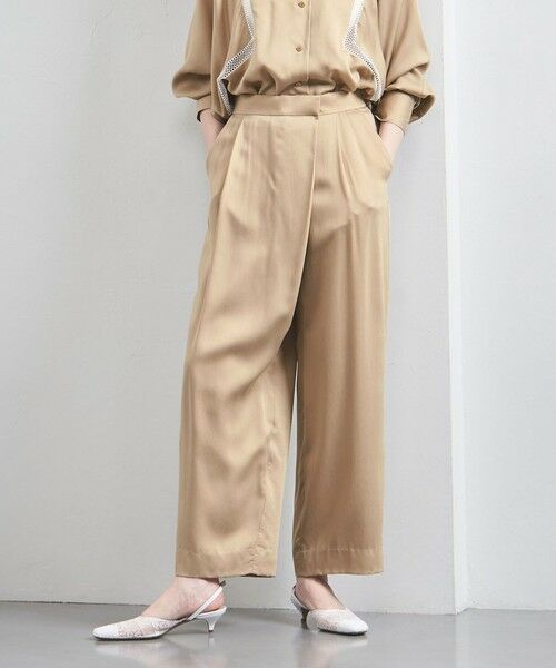 UNITED ARROWS/ユナイテッドアローズ サテンラップ ワイドパンツ BEIGE S(36) UNITED ARROWS/ユナイテッドアローズ サテンラップ ワイドパンツ BEIGE S(36)