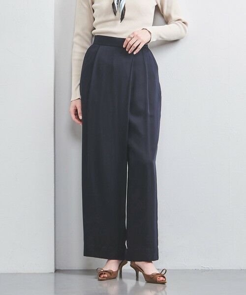 UNITED ARROWS/ユナイテッドアローズ サテンラップ ワイドパンツ NAVY XS(34) UNITED ARROWS/ユナイテッドアローズ サテンラップ ワイドパンツ NAVY XS(34)