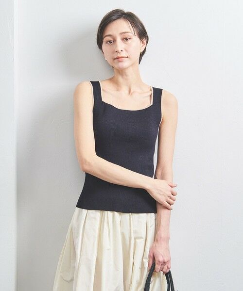 UNITED ARROWS/ユナイテッドアローズ リブ スクエアネック ニットキャミソール NAVY FREE UNITED ARROWS/ユナイテッドアローズ リブ スクエアネック ニットキャミソール NAVY FREE