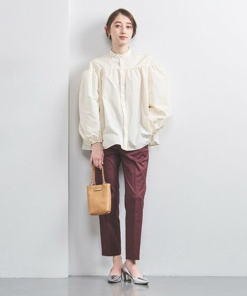 完売品【美品・日本製】UNITED ARROWS ギャザー ボリューム シャツ UNITED ARROWS ギャザーボリュームスリーブブラウス 一枚で