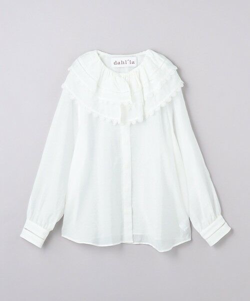 UNITED ARROWS/ユナイテッドアローズ 【別注】＜dahl'ia＞ビッグフリルカラー シャツ WHITE FREE