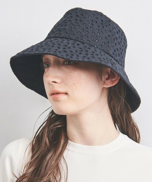 UNITED ARROWS/ユナイテッドアローズ コットンレース ハット UV BLACK FREE UNITED ARROWS/ユナイテッドアローズ コットンレース ハット UV BLACK FREE