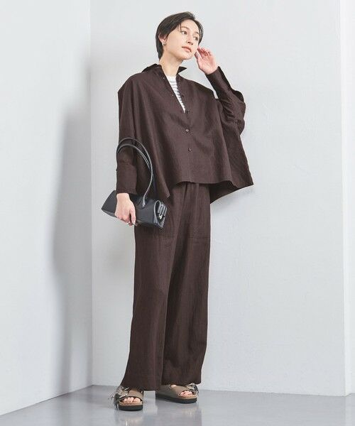 UNITED ARROWS/ユナイテッドアローズ リネン ドルマン シャツ DK. BROWN FREE UNITED ARROWS/ユナイテッドアローズ リネン ドルマン シャツ DK. BROWN FREE