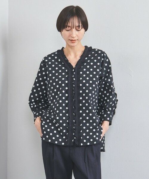 UNITED ARROWS/ユナイテッドアローズ タック フリルVネック シャツ その他1 FREE UNITED ARROWS/ユナイテッドアローズ タック フリルVネック シャツ その他1 FREE