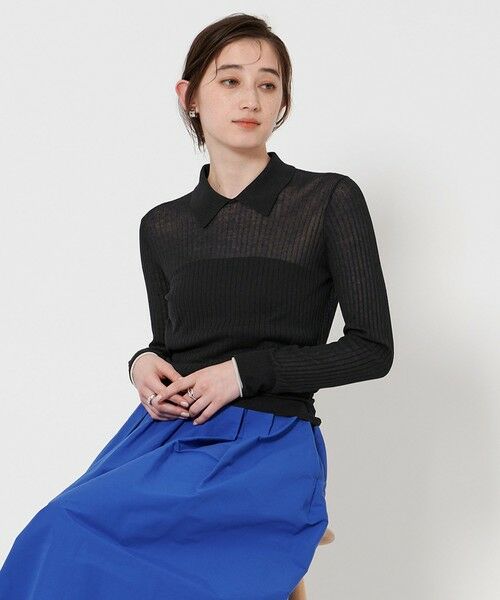 UNITED ARROWS/ユナイテッドアローズ カフカラー ポロニット BLACK FREE UNITED ARROWS/ユナイテッドアローズ カフカラー ポロニット BLACK FREE