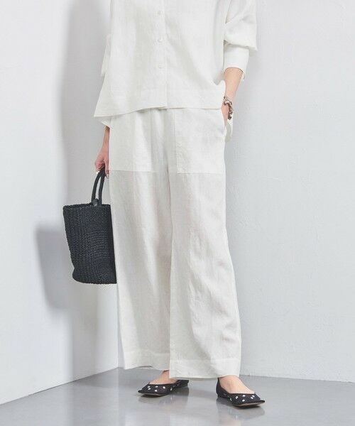 UNITED ARROWS/ユナイテッドアローズ リネン パッチポケット イージーパンツ WHITE/YELLOW WHITE S(36) UNITED ARROWS/ユナイテッドアローズ リネン パッチポケット イージーパンツ WHITE/YELLOW WHITE S(36)