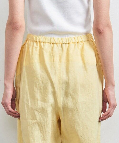 ユナイテッドアローズ　リネン混　イージーパンツ セール】 リネン パッチポケット イージーパンツ WHITE/YELLOW