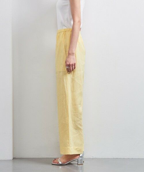 セール】 リネン パッチポケット イージーパンツ WHITE/YELLOW
