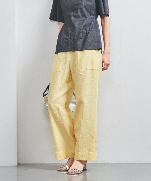 UNITED ARROWS/ユナイテッドアローズ リネン パッチポケット イージーパンツ WHITE/YELLOW YELLOW XS(34) UNITED ARROWS/ユナイテッドアローズ リネン パッチポケット イージーパンツ WHITE/YELLOW YELLOW XS(34)