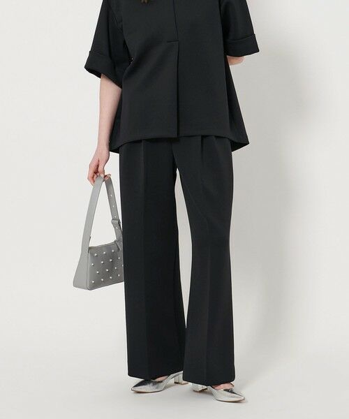 UNITED ARROWS/ユナイテッドアローズ LIGHT SPONGY ワイドパンツ BLACK L(40) UNITED ARROWS/ユナイテッドアローズ LIGHT SPONGY ワイドパンツ BLACK L(40)