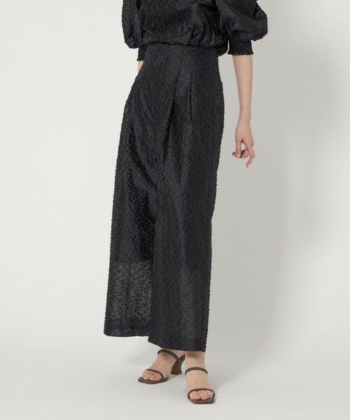 UNITED ARROWS/ユナイテッドアローズ カットジャガード ワイドパンツ BLACK 36 UNITED ARROWS/ユナイテッドアローズ カットジャガード ワイドパンツ BLACK 36