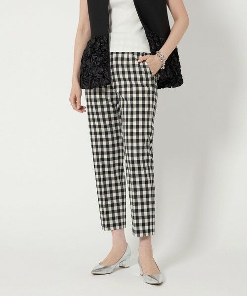 UNITED ARROWS/ユナイテッドアローズ シャイニー ギンガムチェック パンツ BLACK M(38) UNITED ARROWS/ユナイテッドアローズ シャイニー ギンガムチェック パンツ BLACK M(38)