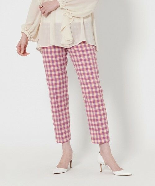 UNITED ARROWS/ユナイテッドアローズ シャイニー ギンガムチェック パンツ LT. PINK XXS(32) UNITED ARROWS/ユナイテッドアローズ シャイニー ギンガムチェック パンツ LT. PINK XXS(32)