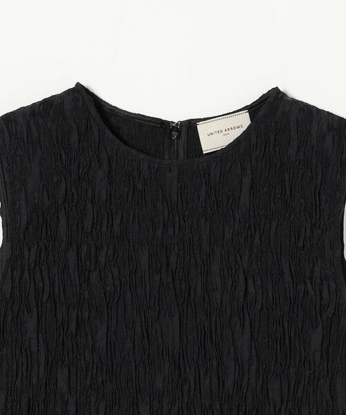 ユリウス 697CUM11 新品未使用品 ブラック シャーリングノースリーブ セール】 シャーリングジャガード ノースリーブブラウス