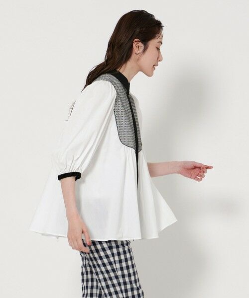 UNITED ARROWS/ユナイテッドアローズ エンブロイダリー ショートスリーブ ブラウス OFF WHITE FREE UNITED ARROWS/ユナイテッドアローズ エンブロイダリー ショートスリーブ ブラウス OFF WHITE FREE