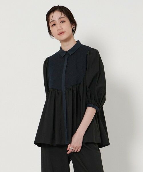 UNITED ARROWS/ユナイテッドアローズ エンブロイダリー ショートスリーブ ブラウス BLACK FREE UNITED ARROWS/ユナイテッドアローズ エンブロイダリー ショートスリーブ ブラウス BLACK FREE