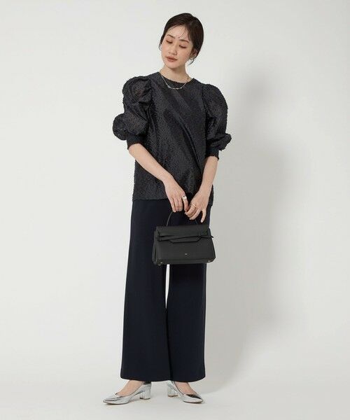 UNITED ARROWS ブラック パフスリーブ シャツ M セール】 カットジャガード パフスリーブ ブラウス （シャツ