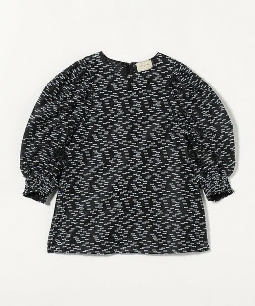 UNITED ARROWS ブラック パフスリーブ シャツ M セール】 カットジャガード パフスリーブ ブラウス （シャツ