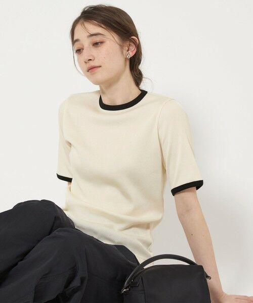 UNITED ARROWS/ユナイテッドアローズ リブ バイカラーパイピング Tシャツ OFF WHITE FREE UNITED ARROWS/ユナイテッドアローズ リブ バイカラーパイピング Tシャツ OFF WHITE FREE
