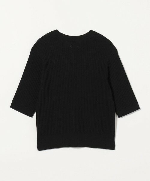 UNITED ARROWS 半袖なニット黒 14ゲージ ショートスリーブニット―ハンドウォッシャブル―＜A DAY