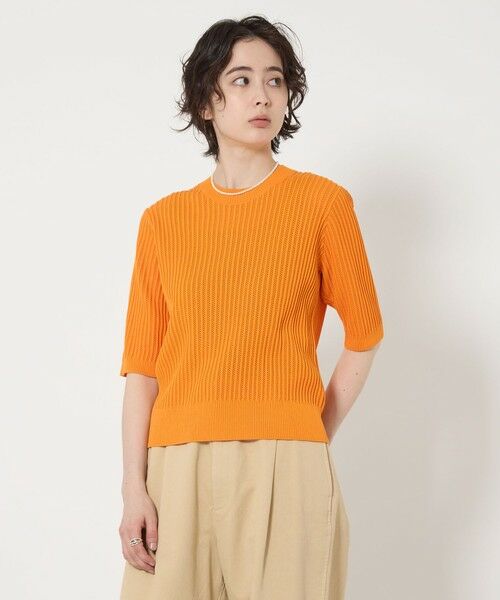 UNITED ARROWS/ユナイテッドアローズ メッシュ ハーフスリーブ ニット ORANGE FREE UNITED ARROWS/ユナイテッドアローズ メッシュ ハーフスリーブ ニット ORANGE FREE