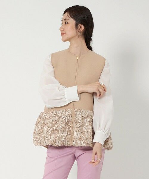 UNITED ARROWS/ユナイテッドアローズ フラワー サテン コンビ ベスト BEIGE FREE UNITED ARROWS/ユナイテッドアローズ フラワー サテン コンビ ベスト BEIGE FREE