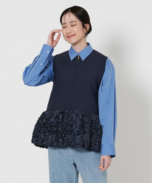 UNITED ARROWS/ユナイテッドアローズ フラワー サテン コンビ ベスト NAVY FREE UNITED ARROWS/ユナイテッドアローズ フラワー サテン コンビ ベスト NAVY FREE