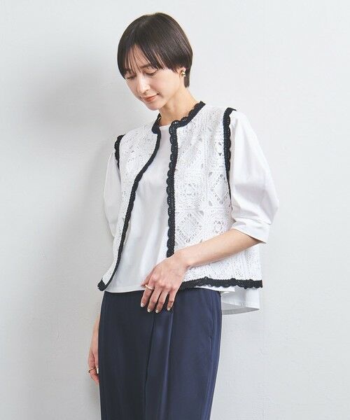 UNITED ARROWS/ユナイテッドアローズ クロッシー エンブロイダリー ニットベスト OFF WHITE FREE UNITED ARROWS/ユナイテッドアローズ クロッシー エンブロイダリー ニットベスト OFF WHITE FREE