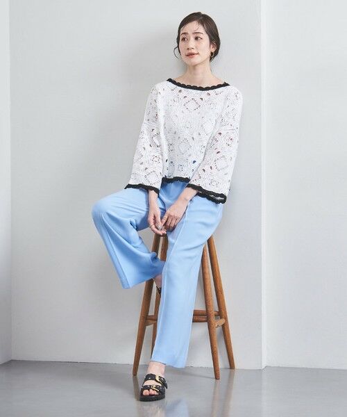 UNITED ARROWS / ユナイテッドアローズ ニット・セーター | クロッシー エンブロイダリー ニットプルオーバー | 詳細4