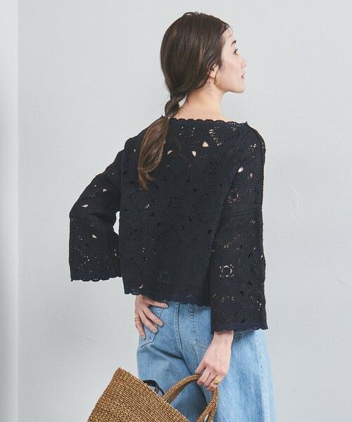 UNITED ARROWS/ユナイテッドアローズ クロッシー エンブロイダリー ニットプルオーバー BLACK FREE UNITED ARROWS/ユナイテッドアローズ クロッシー エンブロイダリー ニットプルオーバー BLACK FREE
