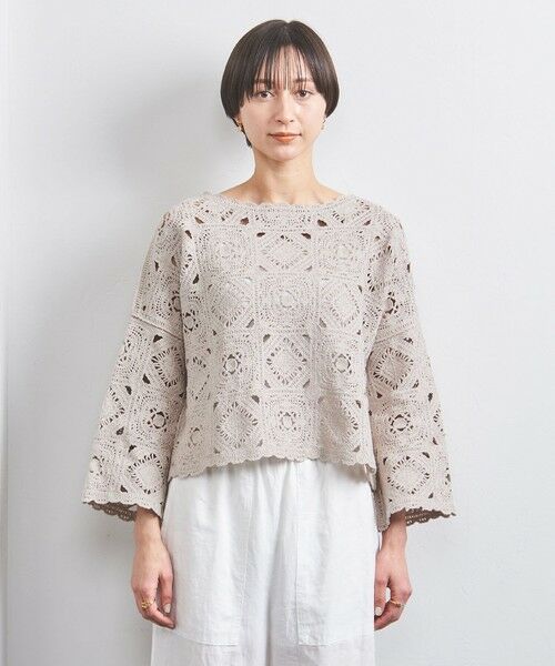 UNITED ARROWS / ユナイテッドアローズ ニット・セーター | クロッシー エンブロイダリー ニットプルオーバー | 詳細15