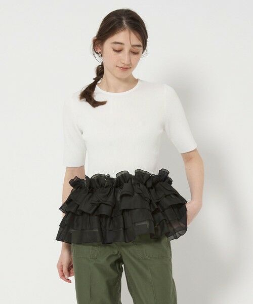 UNITED ARROWS/ユナイテッドアローズ リボン ペプラム ニット OFF WHITE FREE UNITED ARROWS/ユナイテッドアローズ リボン ペプラム ニット OFF WHITE FREE